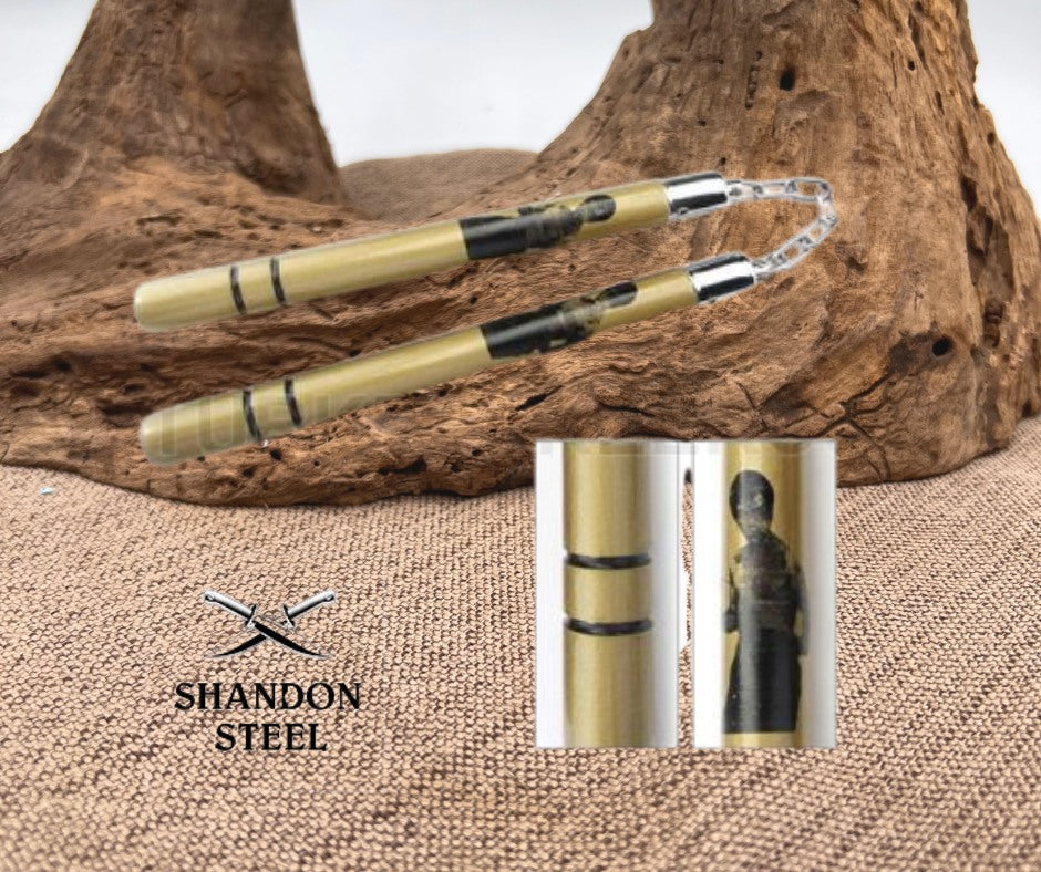 12" Gold Round Nunchakus NC-3