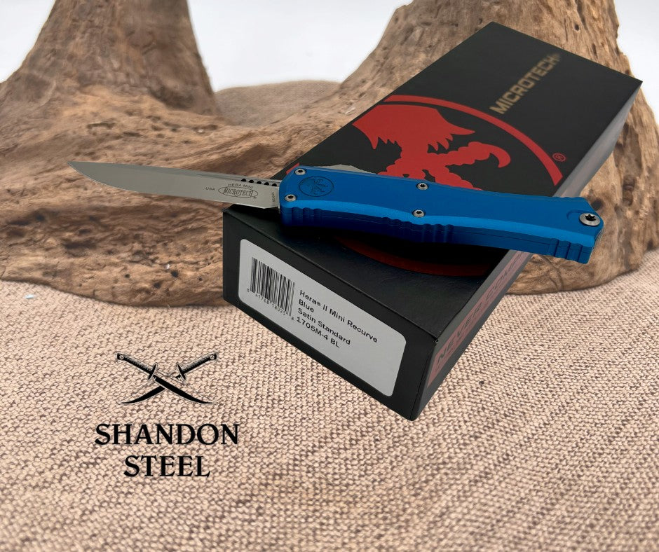 Microtech HERA II MINI RECURVE SATIN STANDARD BLUE 1705M-4BL