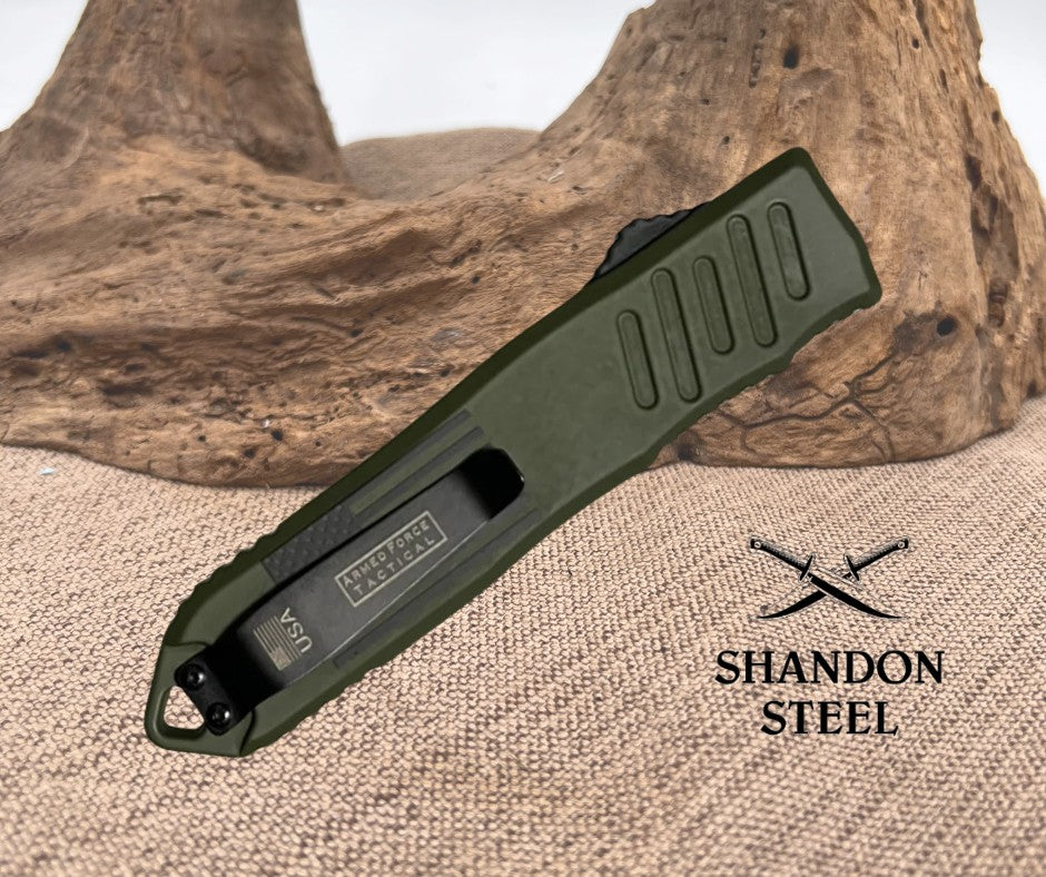 *5.5" OTF Knife w/ Half Serrated Dagger Blade 194GNUS