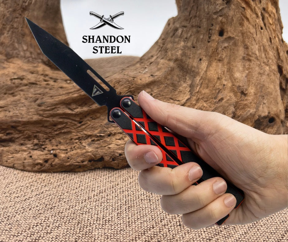 Armed Force Tactical 9" Ball Bearing G10 Butterfly Knife with Tanto Blade 294BRDT