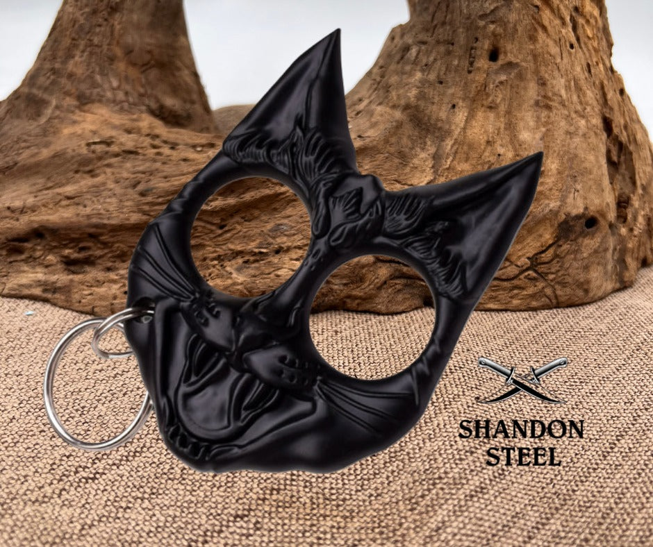 Black Cat Keychain BK-13BK KNUCKLES 3.2" X 2.6" OVERALL