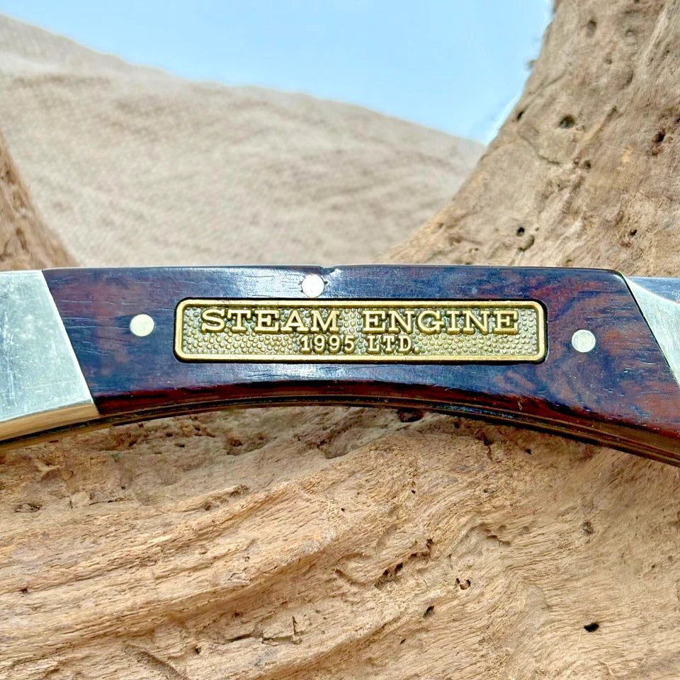 BOKER STEAM ENGINE 1995 LOCK BACK TRADITIONAL FOLDING POCKET KNIFE WOOD (227)