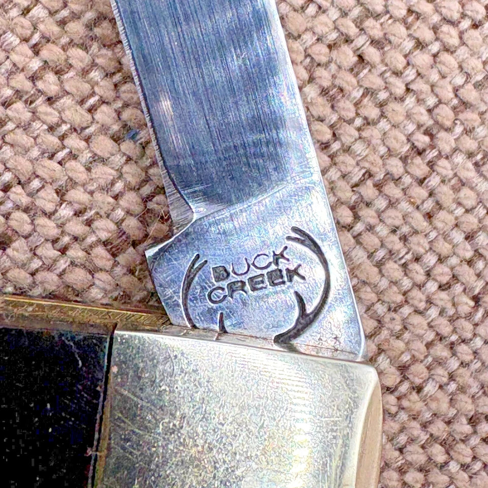 Vintage BUCK CREEK Solingen Two Blade Half Congress COBRA Carbon Steel (173)