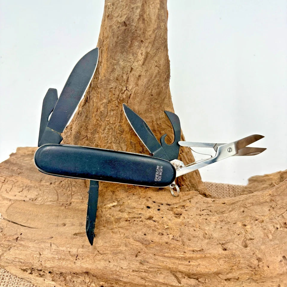 Barlow Solingen Vintage Black 5 Blade Multi Tool Pocket Knife scissors (228)