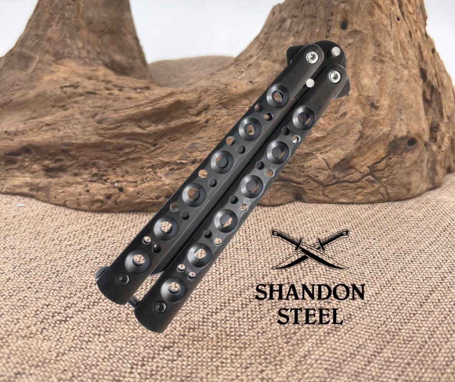 9" Black Butterfly Knife 130BK