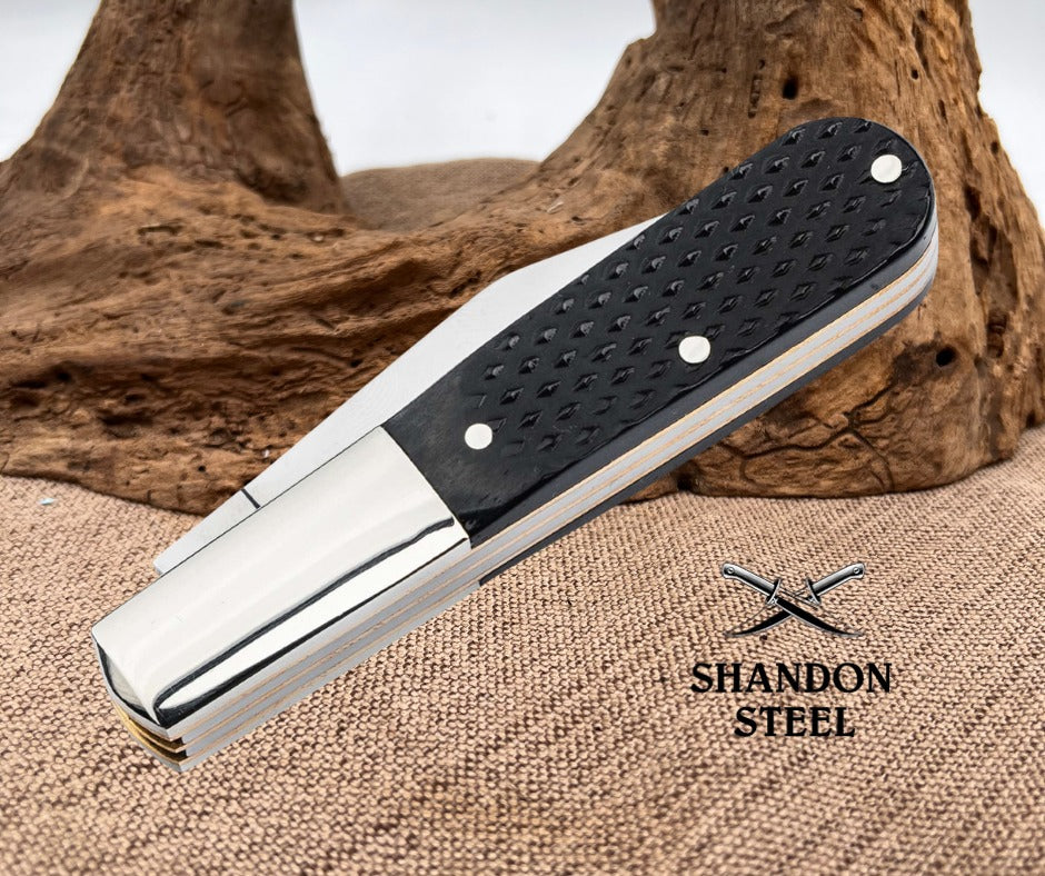 Boker Manufactory Treebrand 2BLD Barlow Black Checkered Bone 110893