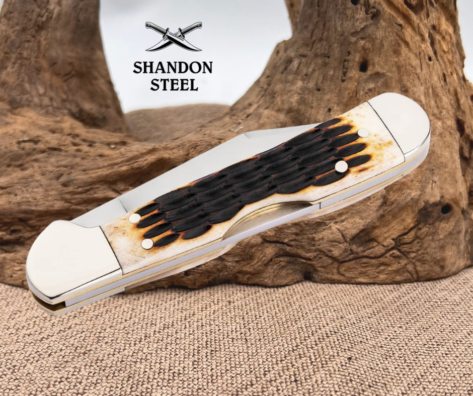 Boker Germany Treebrand Copperhead Backl Amber Jigged Bone 110886