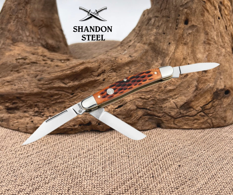 Boker Germany Treebrand Medium Stockman Jigged Brown 110852