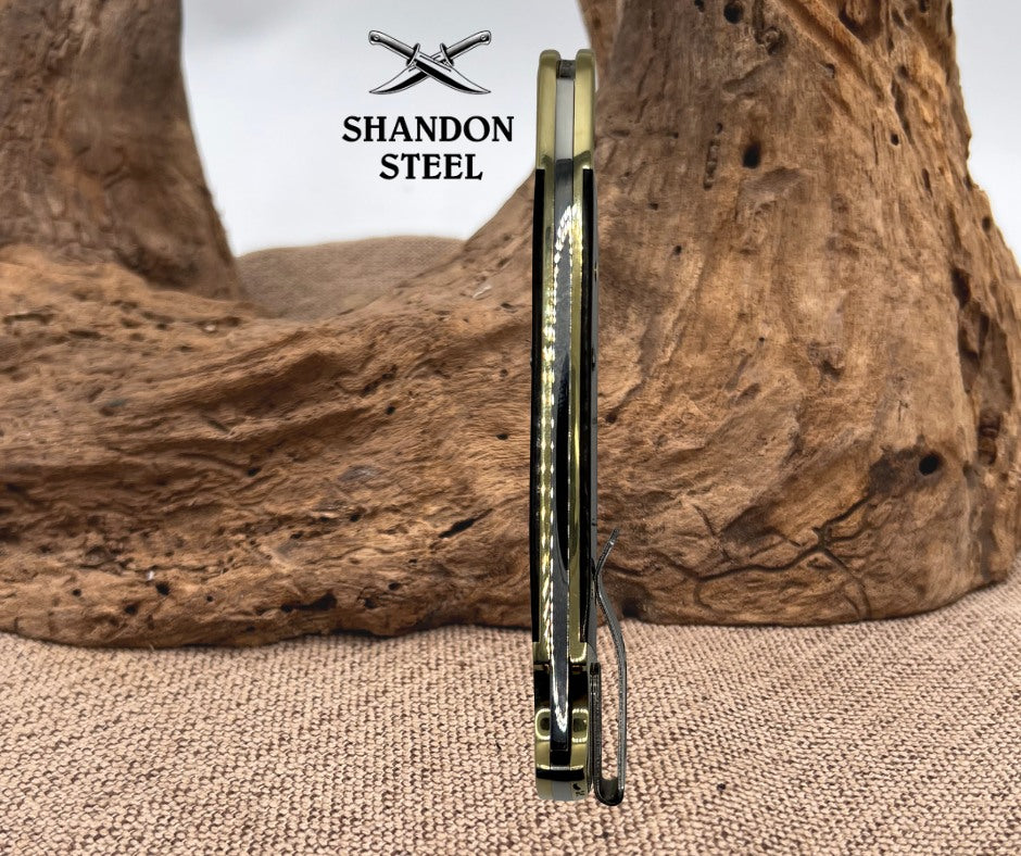 Buck 110 FOLDING HUNTER,THIN,EBONY,BRASS HDL,MAGNACUT 0110BRS19