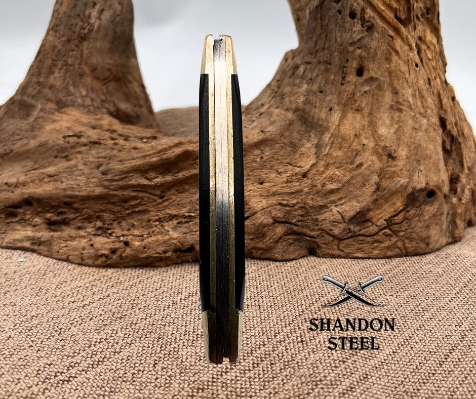 Buck 309 Companion 2 Blade Vintage 1999 Black Derlin Handle Pocket Knife (44)