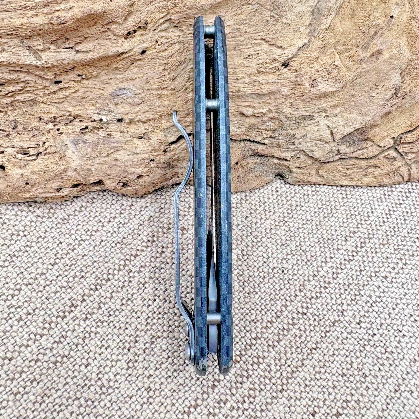 Buck Nobleman 327 Carbon Fiber Print Handle Drop Point Pocket Clip (151)