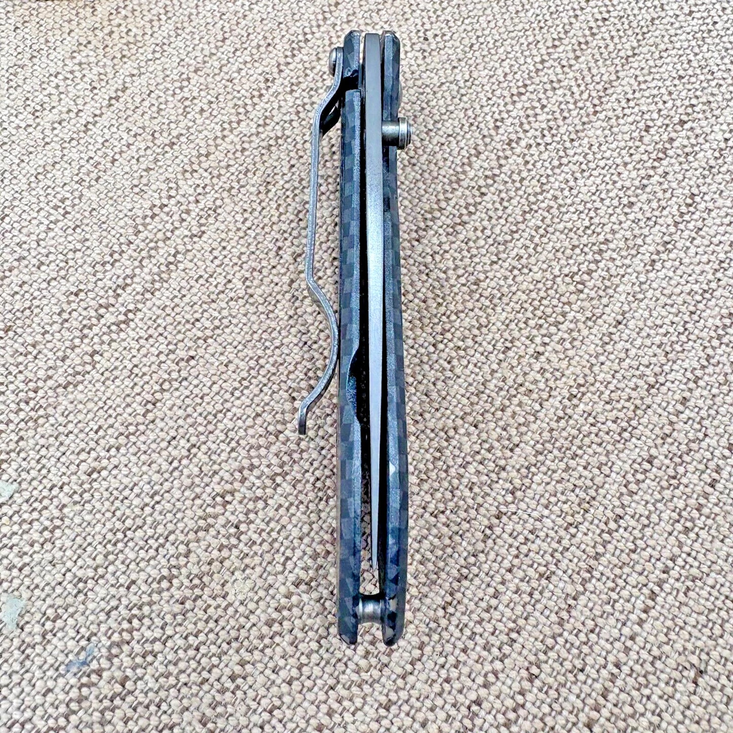 Buck Nobleman 327 Carbon Fiber Print Handle Drop Point Pocket Clip (151)