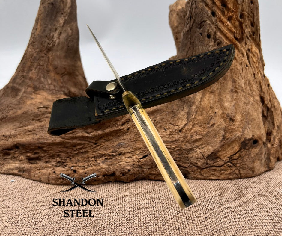 Burr Oak USA Handmade Damascus Clip Point Custom Hand Forged Hunter Bowie Knife 07