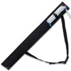 Black Legion Cosmic Ninja Sword With Sheath - Stainless Steel Construction, Partially Serrated, Cord-Wrapped Handle - Length 27”