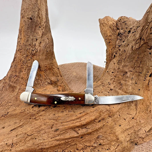 CASE XX Knife Made in USA 6318 SS Medium Stockman Smooth Antique BONE Handles 97