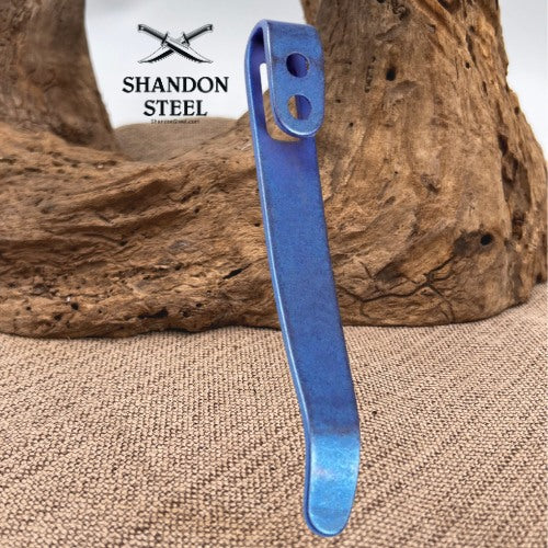 CIVIVI-Flamed Titanium Pocket Clips, NO Screws Included, 50MM Clip with Recessed Screw Hole
