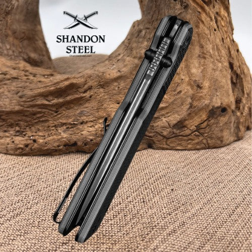 CIVIVI Zygon Thumb Stud & Top Crossbar Lock Gray G10 Handle With Carbon Fiber Overlay (3.24" Damascus Blade) C25035B-DS1