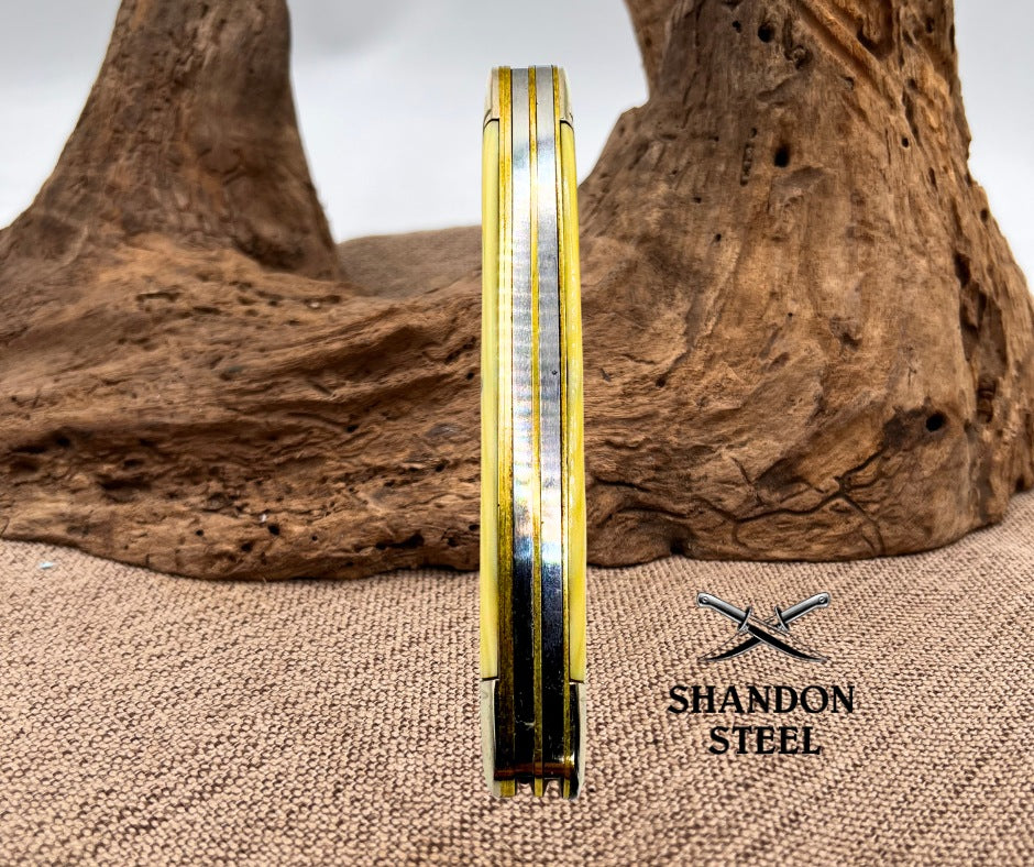 Camillus 66 Stockman 3 Blade Vintage Celluloid Scales USA Pocket Knife (36)