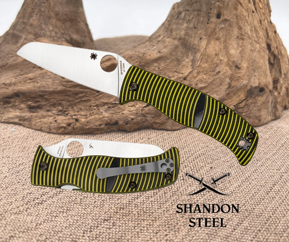 Spyderco Caribbean™ G-10 Black/Yellow Sheepfoot C217GSF