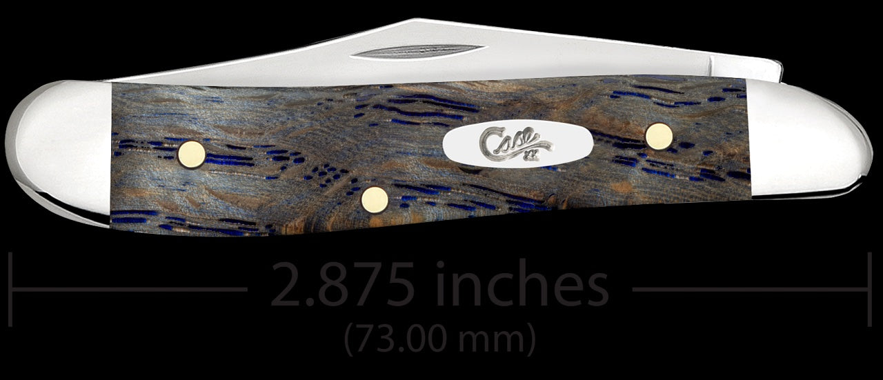Case XX™ Peanut Blue Curly Oak Wood 47495 Stainless Pocket Knife