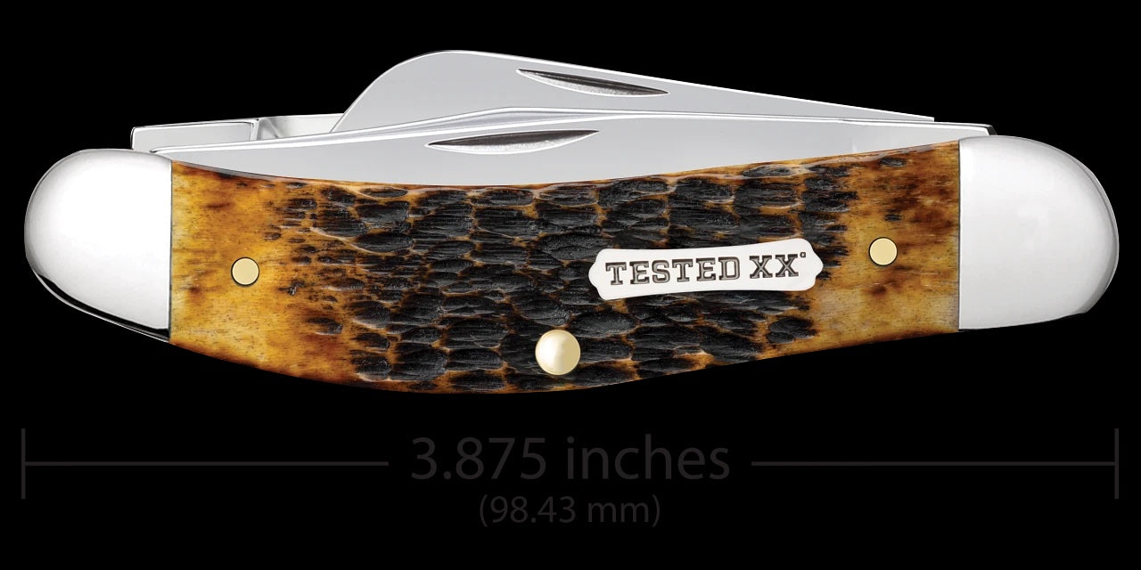 Case xx Knives Sowbelly Stockman Jig Burnt Amber Bone 51393 Carbon Steel Knife