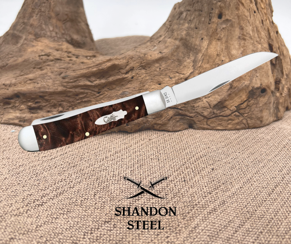 Case Trapper Damascus Maple Burl 27810