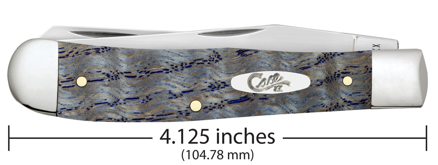 Case XX™ Trapper Blue Curly Oak Wood 47490 Stainless Pocket Knife