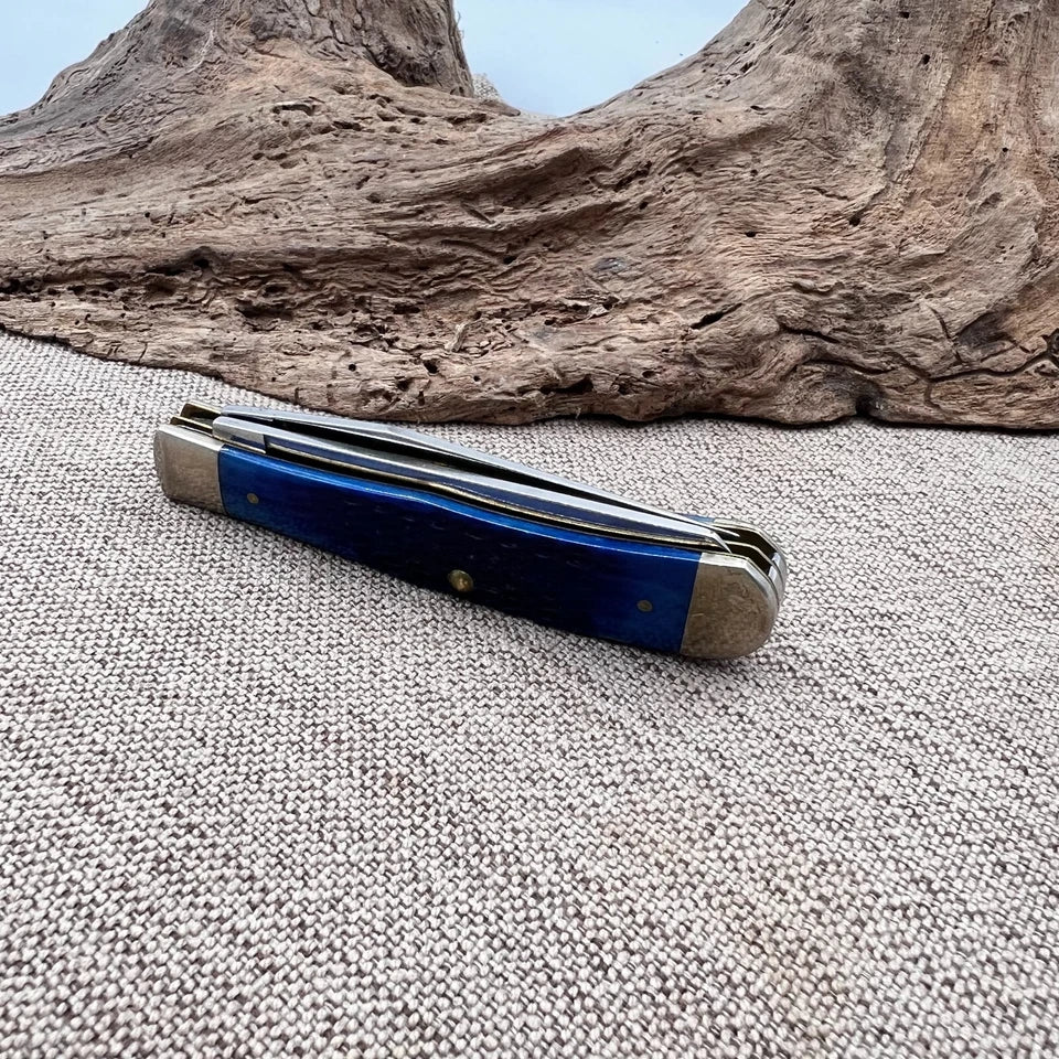 Case XX 2002 Caribbean Blue 2 blade folding Trapper Knife 6254 USA -SS (60)