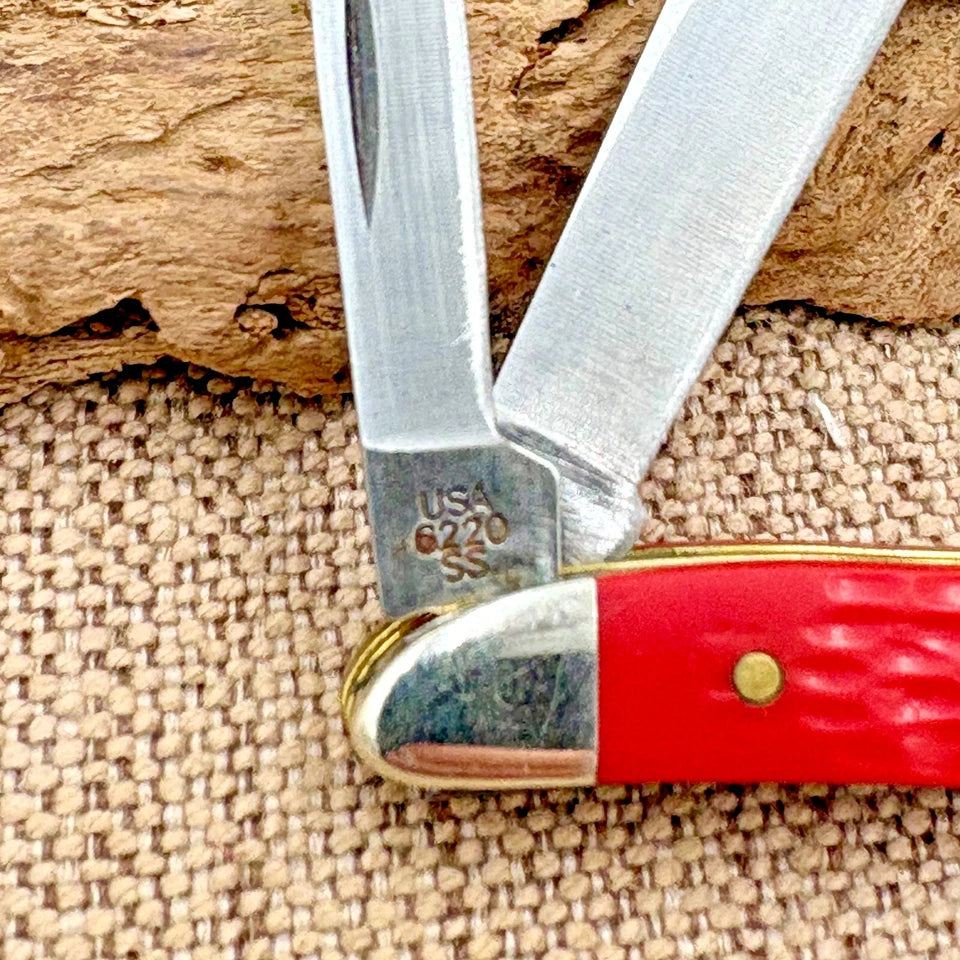 Red Bone Peanut Folding Pocket Knife USA Rare Collectible (59)