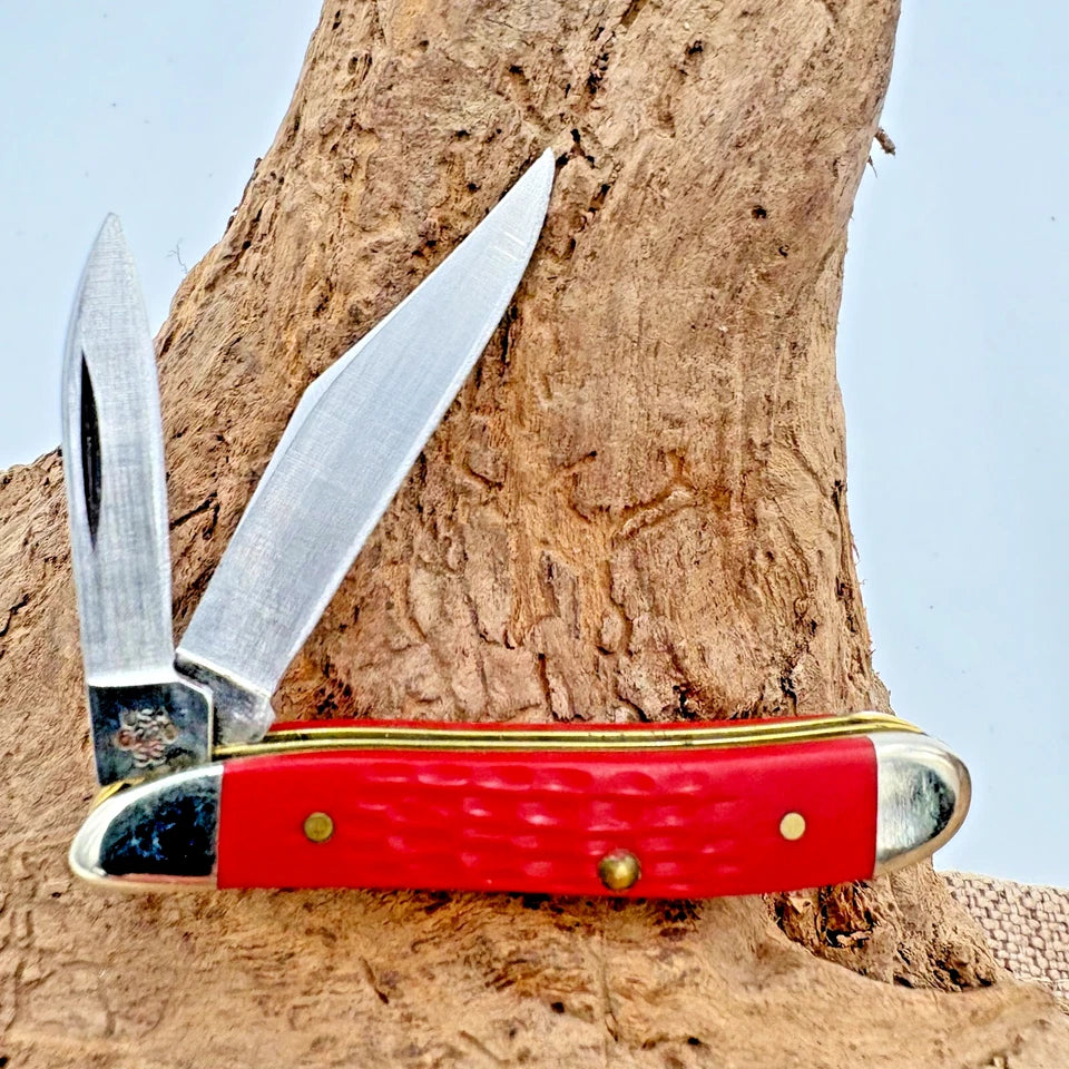 Red Bone Peanut Folding Pocket Knife USA Rare Collectible (59)