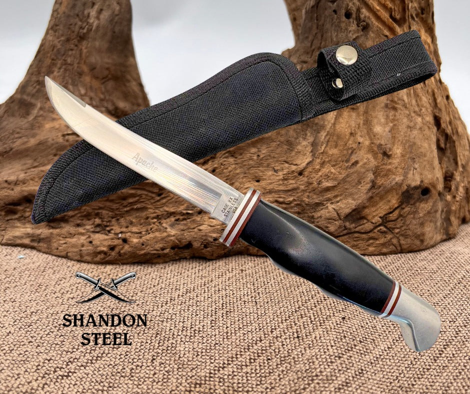Case XX Stainless USA Model 300 Apache Fixed Blade Hunting Knife w/Sheath (25)