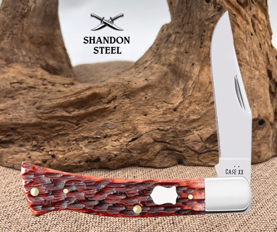 Case XX Peach Seed Jig Pocket Worn® Mahogany Bone Case Axe Handle® (BR61135 SS) 44250 no box