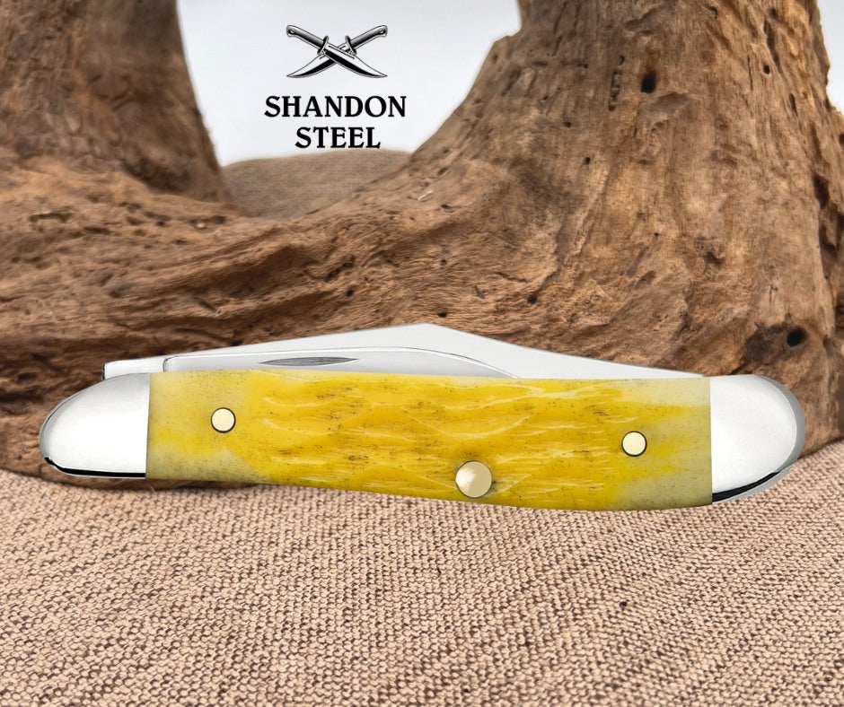 Case XX Peanut Platts Jig Yellow Bone 75314 Stainless Pocket Knife