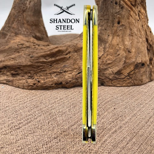 CASE XX KNIFE - YELLOW SYNTHETIC PEN KNIFE #109 - 3.25" Closed - CARBON STEEL -6