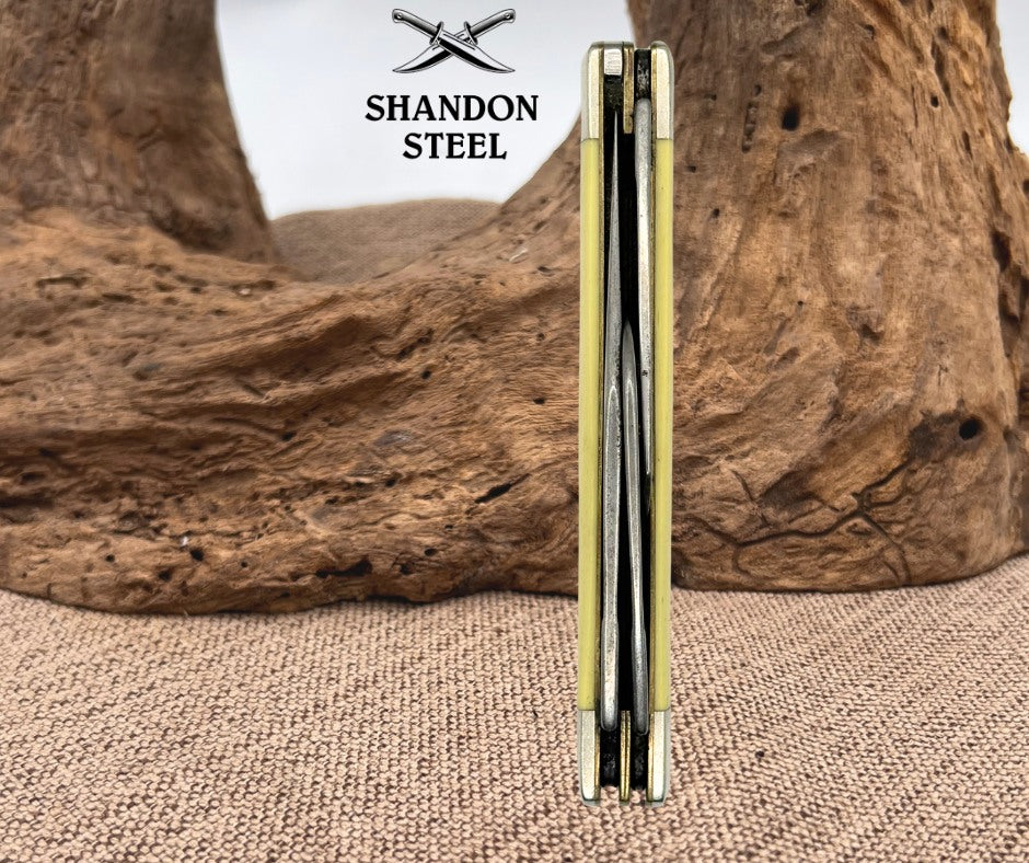 CASE XX 3375 CV YELLOW DELRIN LARGE PREMIUM STOCKMAN KNIFE USA 3375 CV 2000 (12)