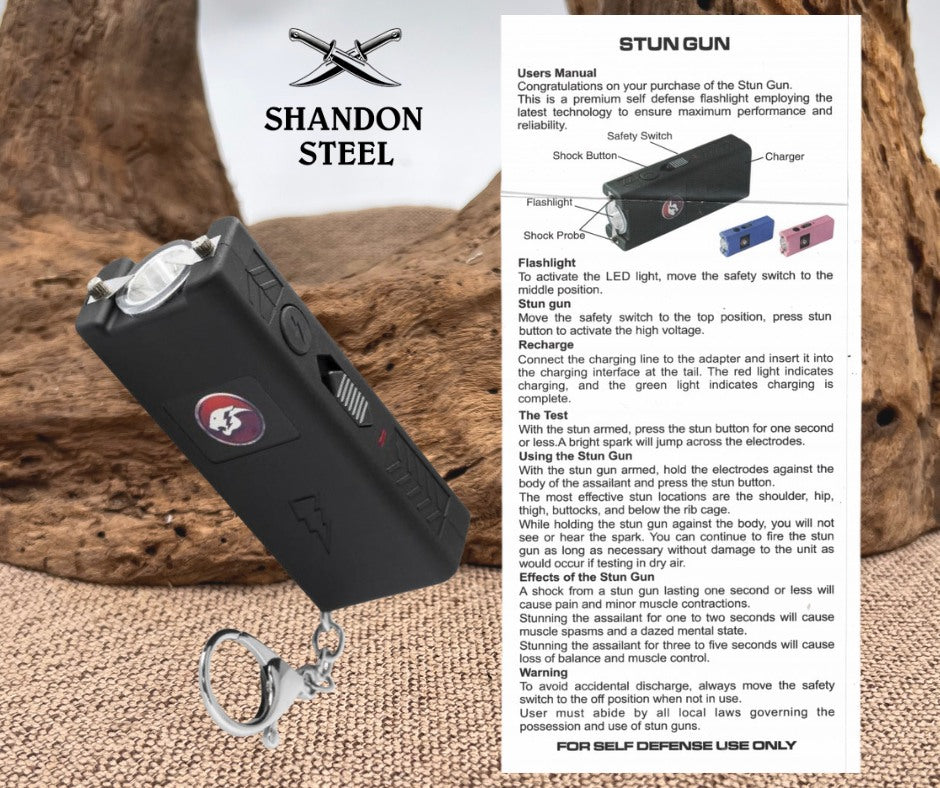 Cheetah Max Power Black Mini Stun Gun, Micro USB CH-10BK