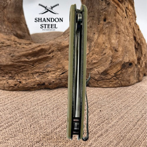 CIVIVI Mini Praxis OD Green G10 Black Stonewash Blade Flipper Folding Knife (35)
