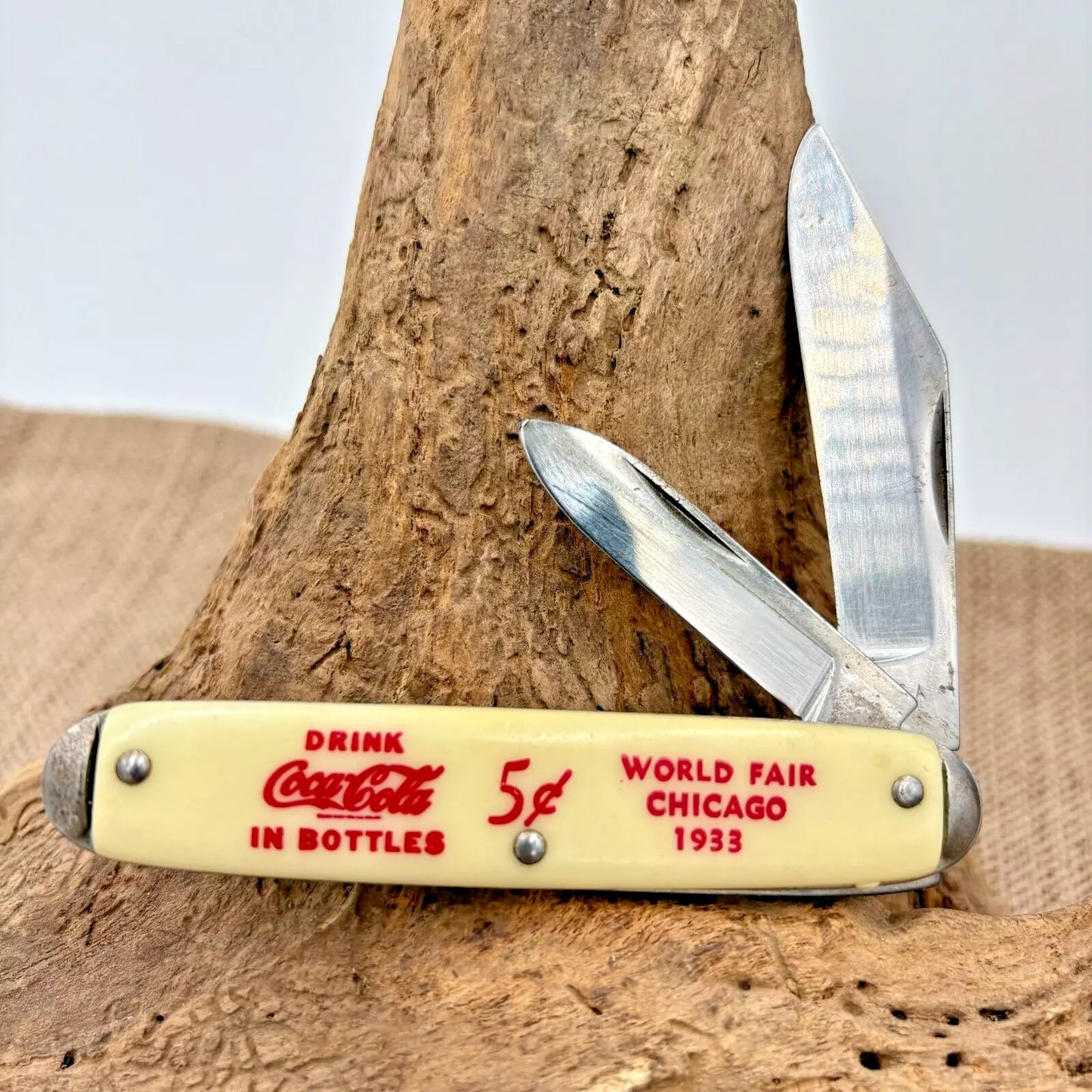Coca Cola Vintage Pocket Knife 1933 Chicago World Fair 2 Blade USA (166)