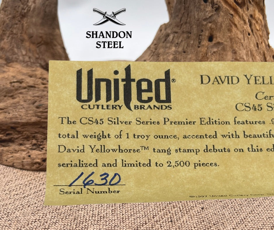 David Yellowhorse The Navajo United Cutlery Boxed CS45 Silver Series Premier