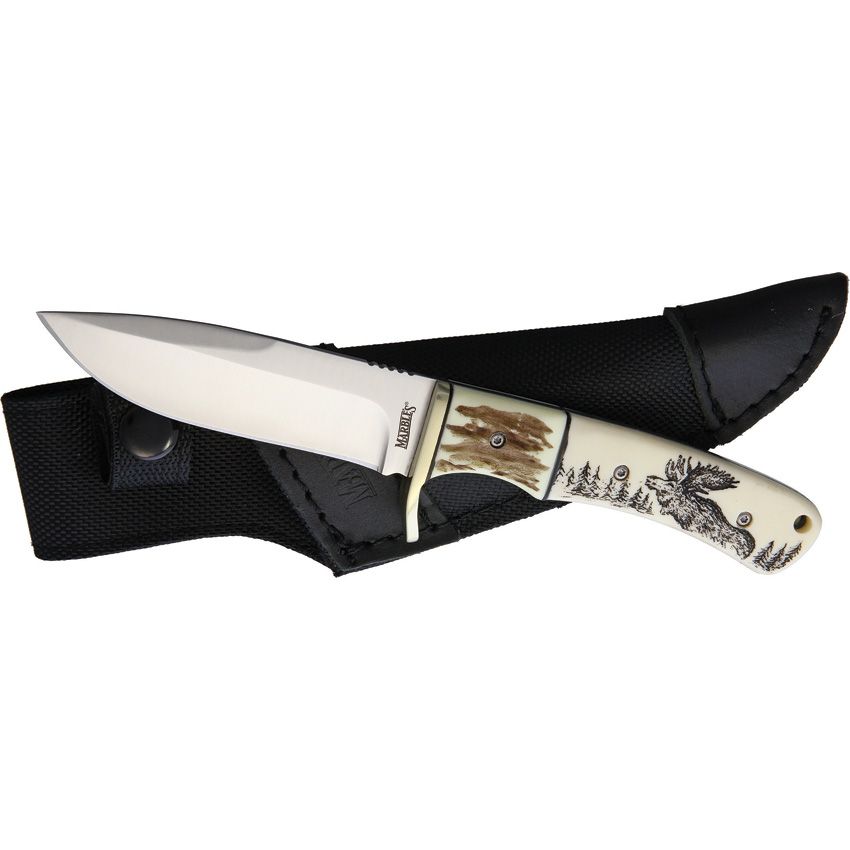 Marbles Fixed Blade Scrimshaw MR440