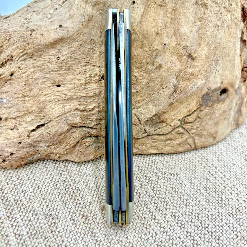 Vintage IXL George Wostenholm Sheffield Stockman Knife Smooth Black Handles (41)