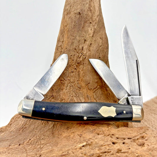 Vintage IXL George Wostenholm Sheffield Stockman Knife Smooth Black Handles (41)
