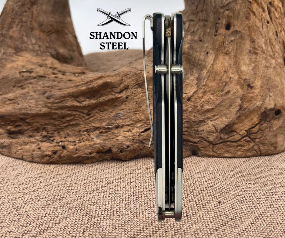 Gerber Obsidian Folding Knife Plunge Lock Plain Edge Drop Point Blade (29)