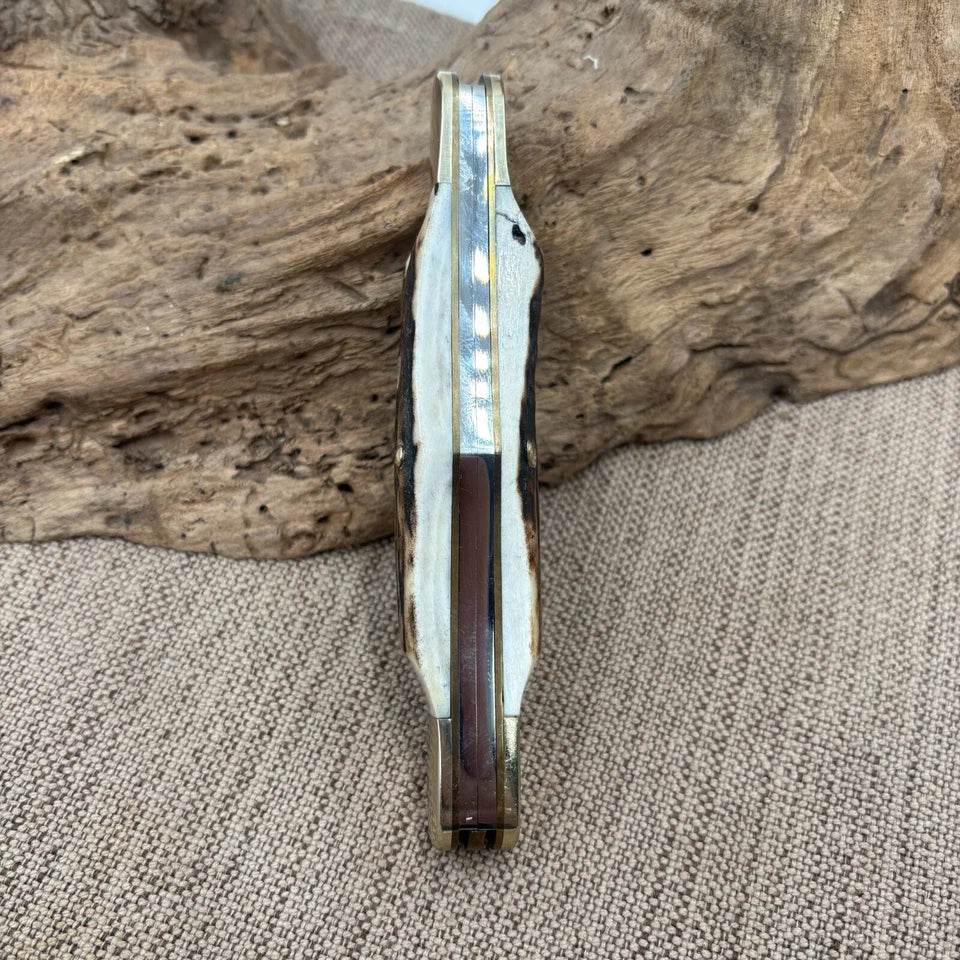 German Bull Jumbo Stag handled 3 blade Whittler (46)