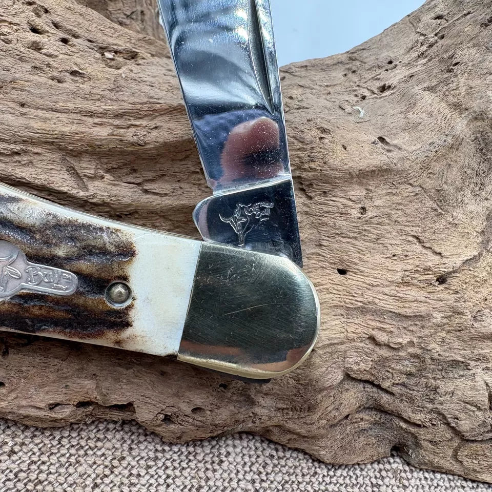 German Bull Jumbo Stag handled 3 blade Whittler (46)