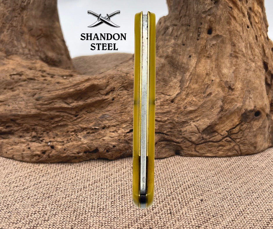 GERMAN EYE BRAND CARL SCHLIEPER YELLOW GERMAN SODBUSTER CARBON POCKET KNIFE (11)