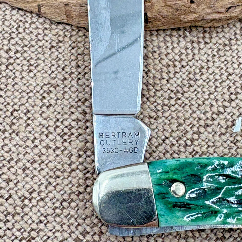 HEN & ROOSTER BERTRAM SOLINGEN GERMANY GREEN BONE WHITTLER POCKET KNIFE (122)