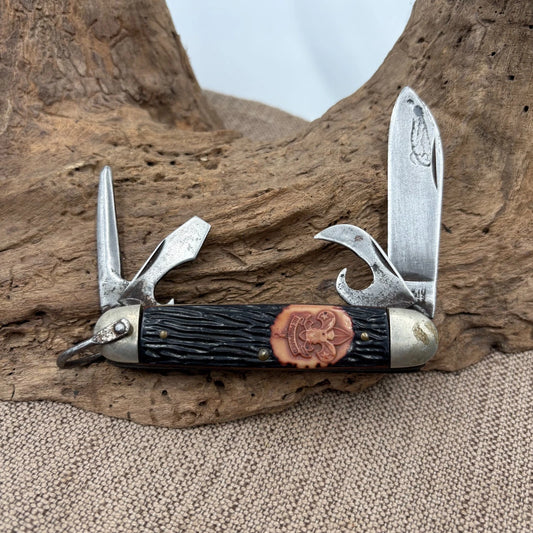 Vintage USA Imperial Boy Scouts OF America Folding Pocket Knife 4 Blade (72)