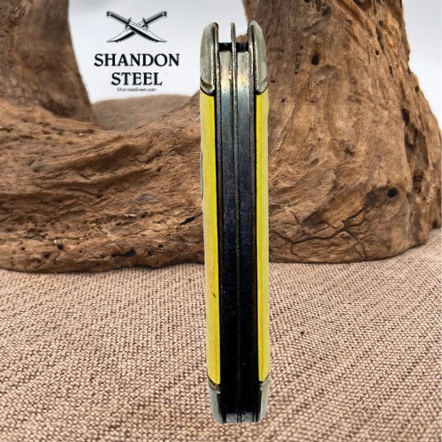 Vintage Imperial Providence R.I. USA 2-Blade Pocket Knife – Yellow Handle – Pre-Owned (92)