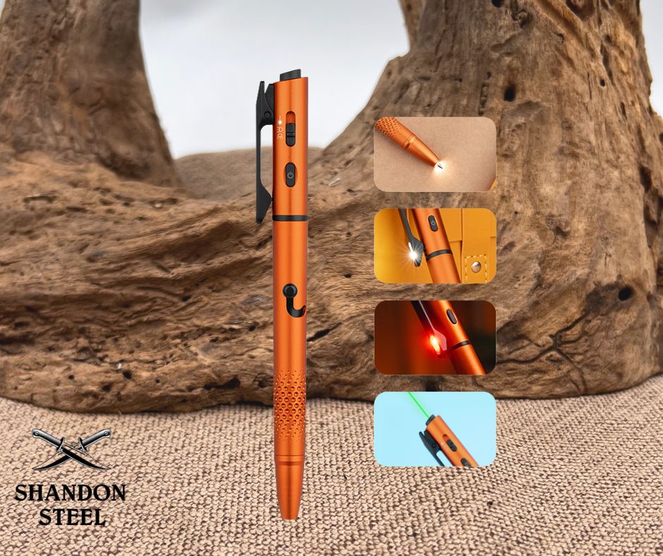OLight O'Pen 3 Multifunctional Pen Light with 120 Lumens & Green Laser - Orange